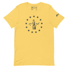 13 Star Betsy Ross Design With Patriot Farmer, Dark Gray Print.