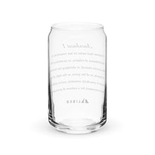 First Amendment can-shaped glass
