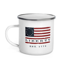 Betsy Ross Flag/ Liberty 1776 Enamel Mug