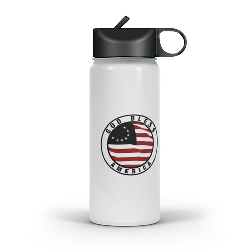 God Bless America Color Fill Stainless Water Bottle