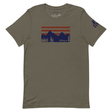 Mountain Range Logo Tee in Patriotic Red White and Blue