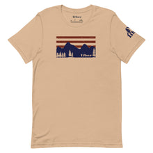 Mountain Range Logo Tee in Patriotic Red White and Blue